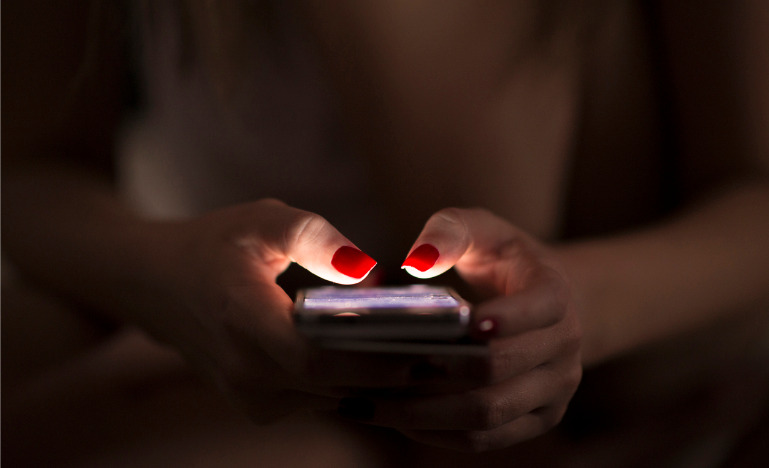 Woman using cellphone